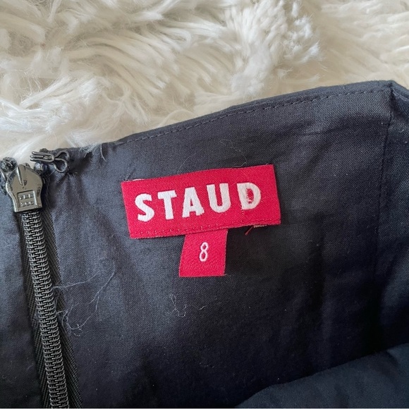 Staud | Sutton Lace up Corset Midi Dress in Black, size 8 - Picture 11 of 12